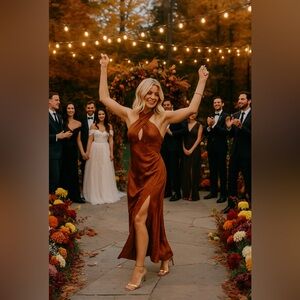 NWOT ASTR Marissa Dress Rust size M pristine condition